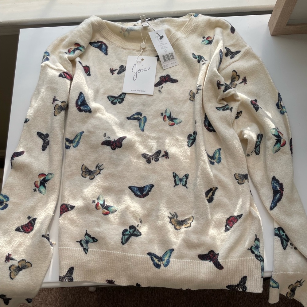 NWT Joie cream Butterfly Sweater size XS
